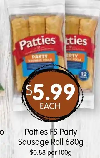 Spudshed Patties FS Party Sausage Roll 680g offer