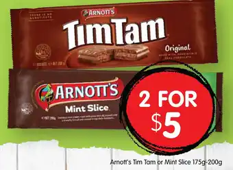 Spudshed Arnott's Tim Tam or Mint Slice 175g-200g offer