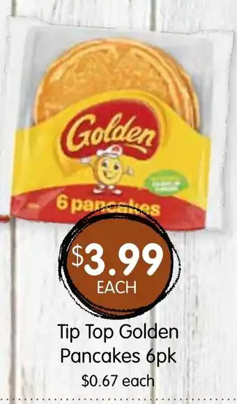 Spudshed Tip Top Golden Pancakes 6pk offer