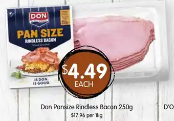 Spudshed Don Pansize Rindless Bacon 250g offer