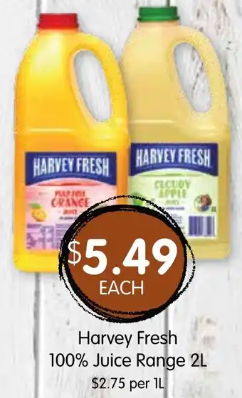 Harvey Fresh 100% Juice Range 2L