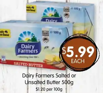 Spudshed Dairy Farmers Salted or Unsalted Butter 500g offer
