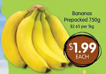 Spudshed Bananas Prepacked 750g offer