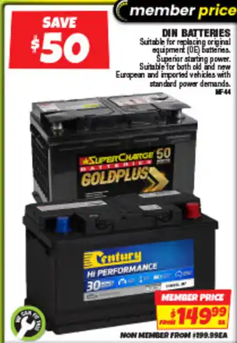 DIN BATTERIES