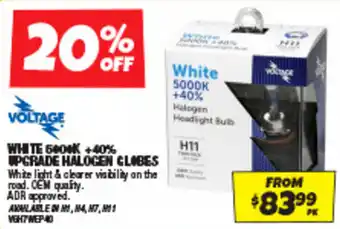 Autobarn WHITE 5400K +40% UPGRADE HALOGEN GLOBES offer