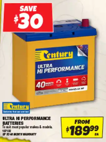 Autobarn ULTRA HI PERFORMANCE BATTERIES offer