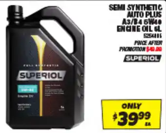 Autobarn SEMI SYNTHETIC AUTO PLUS A3/B45W40 ENGINE OIL 5L offer
