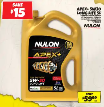 Autobarn APEX+5W30 LONG LIFE 5L offer