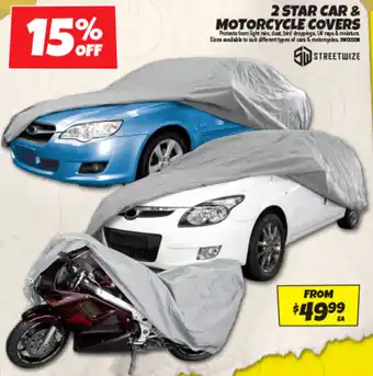 Autobarn 2 STAR CAR & MOTORCYCLE COVERS offer