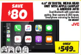 Autobarn 6.8" AV DIGITAL MEDIA HEAD UNIT WITH APPLE CARPLAY & ANDROID AUTO offer