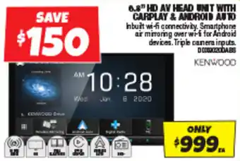 Autobarn 6.8" HD AV HEAD UNIT WITH CARPLAY & ANDROID AUTO offer