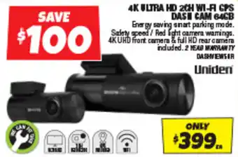 Autobarn 4K ULTRA HD 2CH WI-A GPS DAS CAM 64GB offer