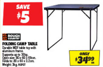 Anaconda camping online tables