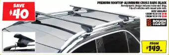 Autobarn PREMIUM ROOFTOP ALUMINIUM CROSS BARS BLACK offer