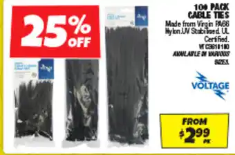 Autobarn 100 PACK CABLE TIES offer