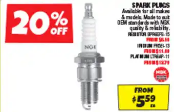 Autobarn SPARK PLUGS offer