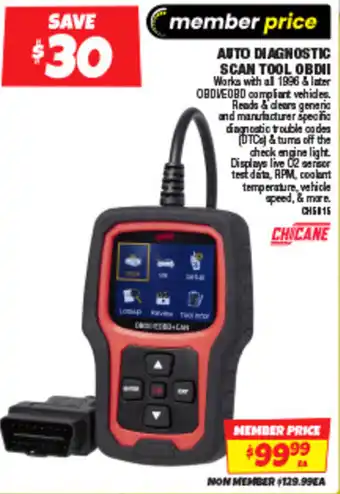 Autobarn AUTO DIAGNOSTIC SCAN TOOL OBDII offer