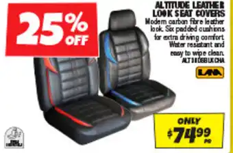 Autobarn ALTITUDE LEATHER LOOK SEAT COVERS offer