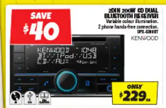 Autobarn 2DIN 200W CD DUAL BLUETOOTH RECEIVER offer