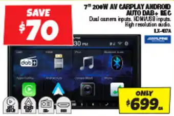 Autobarn 7" 200W AV CARPLAY ANDROID AUTO DAB+ REC offer