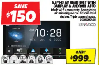 Autobarn 6.8" HD AV HEAD UNIT WITH CARPLAY & ANDROID AUTO offer