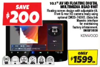 Autobarn 10.1" AV HD FLOATING DIGITAL MULTIMEDIA HEAD UNIT offer