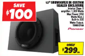 Autobarn 12" SUBWOOFER IN CUSTOM SEALED ENCLOSURE offer
