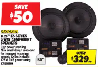 Autobarn 6.25" KS SERIES 2 WAY COMPONENT SPEAKERS offer