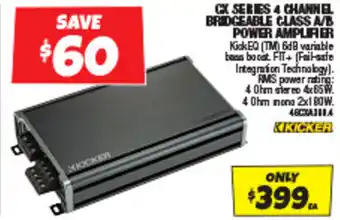 Autobarn CX SERIES 4 CHANNEL BRIDGEABLE CLASS A/B POWER AMPLIFIER offer