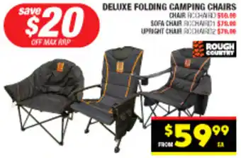 DELUXE FOLDING CAMPING CHAIRS  UPRIGHT CHAIR