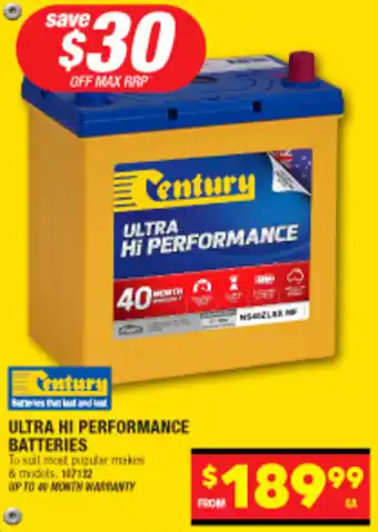 Autopro ULTRA HI PERFORMANCE BATTERIES offer