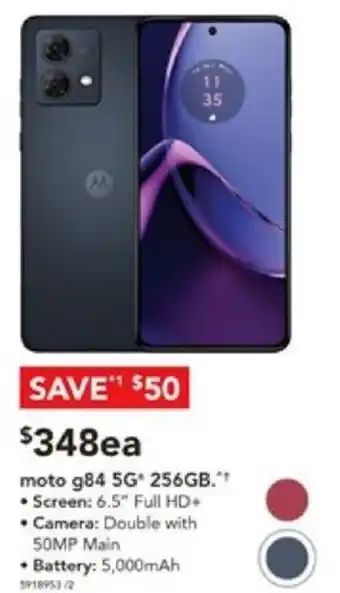 Harvey Norman moto g84 5G 256GB offer