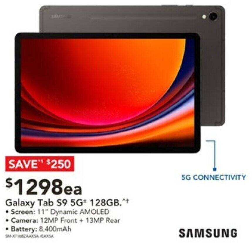 Galaxy Tab S9 5G 128GB offer at Harvey Norman