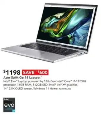 Harvey Norman Acer Swift Go 14 Laptop offer