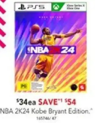 Harvey Norman NBA 2K24 Kobe Bryant Edition offer