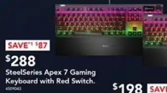 Harvey Norman SteelSeries Apex 7 Gaming Keyboard with Red Switch offer