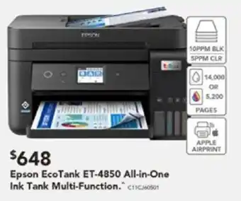 Harvey Norman Epson EcoTank ET-4850 All-in-One Ink Tank Multi-Function offer