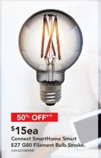 Harvey Norman Connect SmartHome Smart E27 G80 Filament Bulb Smoke offer