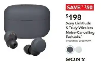Harvey Norman Sony LinkBuds S Truly Wireless Noise-Cancelling Earbuds offer