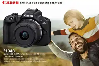 Harvey Norman Canon EOS R50 Mirrorless Camera with 18-45mm Lens Limited Edition Kit offer