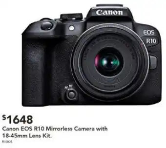 Harvey Norman Canon EOS R10 Mirrorless Camera with 18-45mm Lens Kit offer