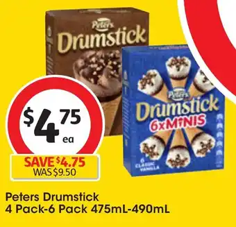 Coles Peters Drumstick 4 Pack-6 Pack 475mL-490mL offer