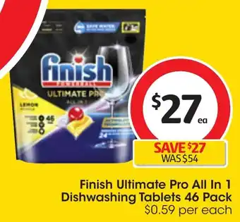 Coles Finish Ultimate Pro All In 1 Dishwashing Tablets 46 Pack offer