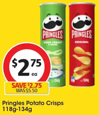 Coles Pringles Potato Crisps 118g-134g offer