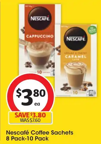 Coles Nescafé Coffee Sachets 8 Pack-10 Pack offer
