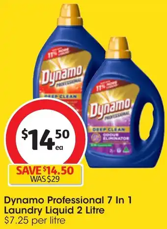 Coles Dynamo Professional 7 In 1 Laundry Liquid 2 Litre offer