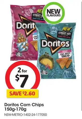 Coles Doritos Corn Chips 150g-170g offer