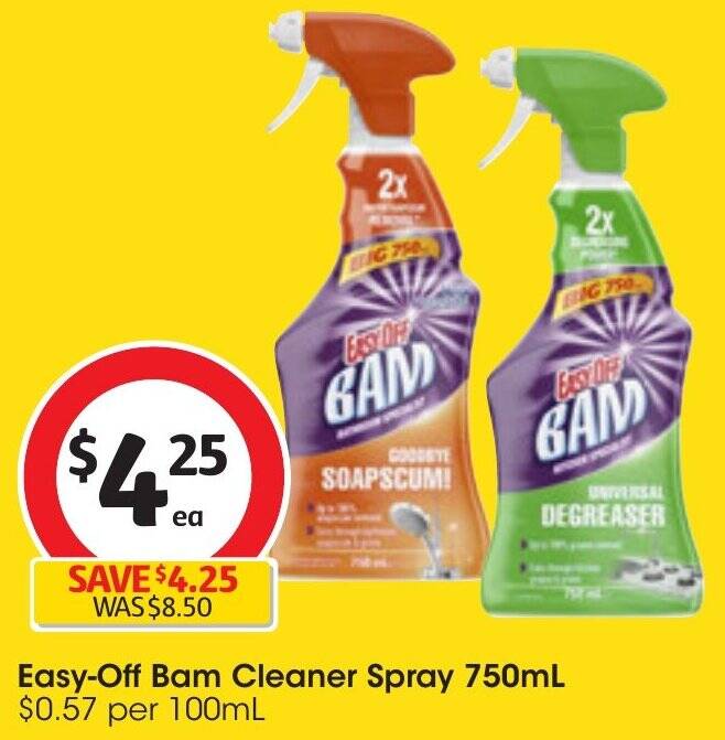 EasyOff Bam Cleaner Spray 750mL offer at Coles