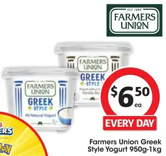 Coles Farmers Union Greek Style Yogurt 950g-1kg offer