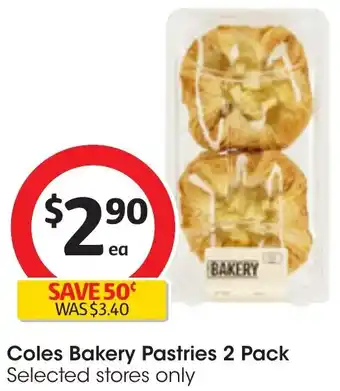 Coles Coles Bakery Pastries 2 Pack offer